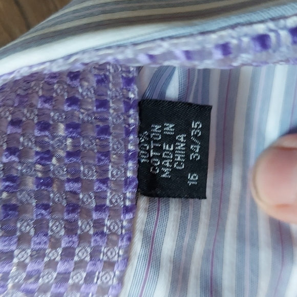 English Laundry cotton 16 34/35 , purple blue & white stripes patterned cuffs - Picture 5 of 6